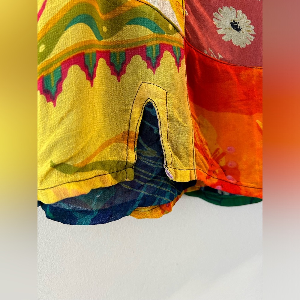 Sacred Threads Patchwork Midi Skirt L - image 8